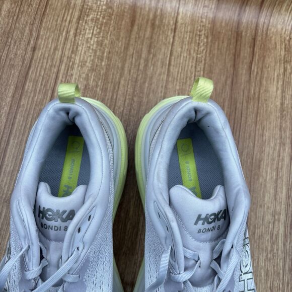 Hoka One One Bondi 8 Nimbus Cloud White Luminary Green Women’s Size 10 B - Picture 9 of 9